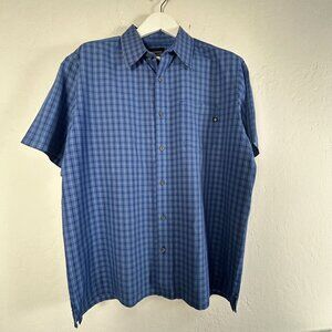 Marmot Mens Blue Short-Sleeve Plaid Button-Up Shirt XL Lightweight Casual Wear